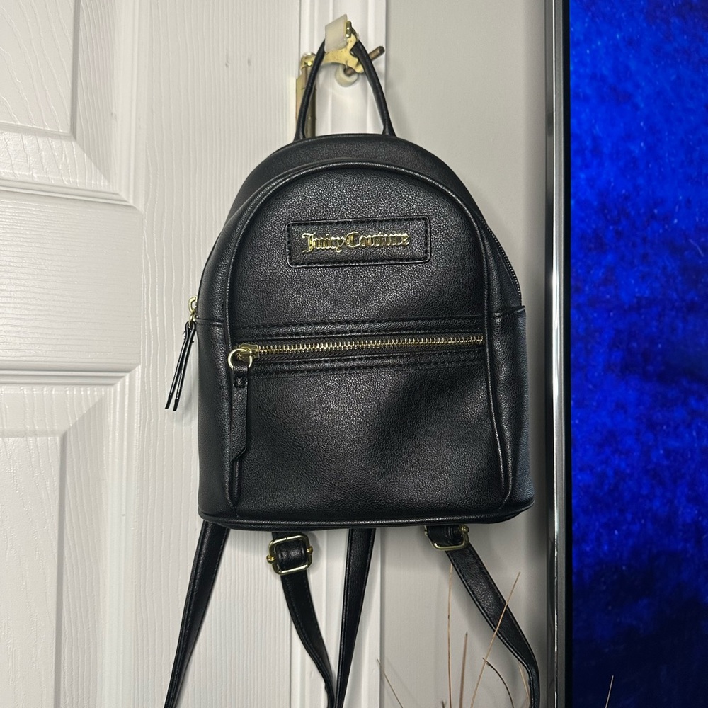 Juicy Couture Black Backpack with Gold Zipper